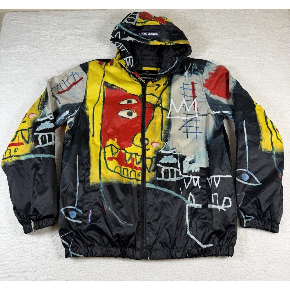 Jean Michel Basquiat x Members Only Jacket Mens M Banana AOP Art Windbreaker